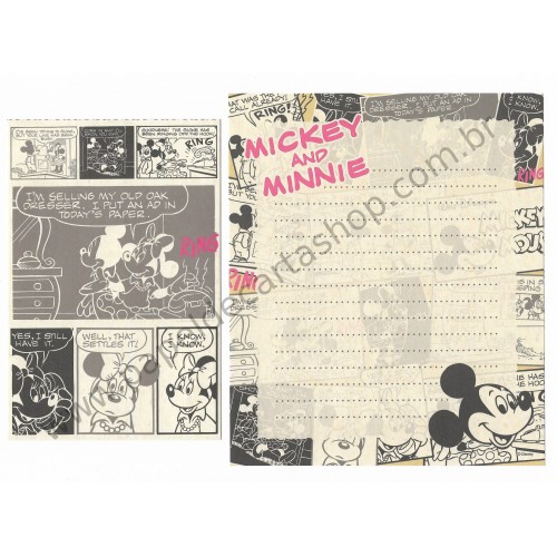 Conjunto de Papel de Carta Disney Mickey & Minnie Ring