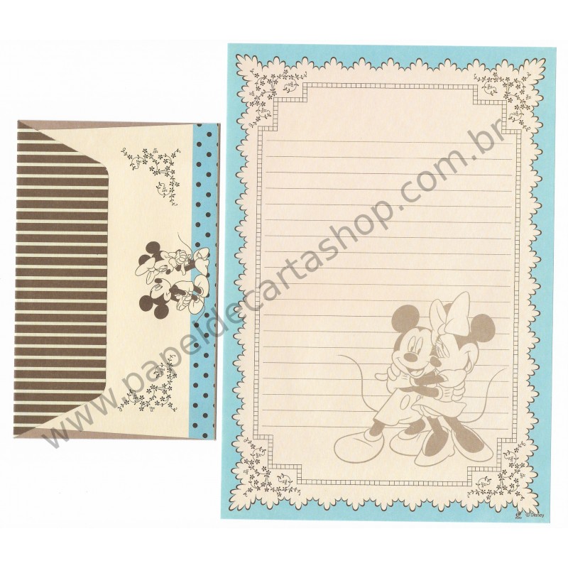 Conjunto de Papel de Carta Vintage Mickey & Minnie (CAZ)