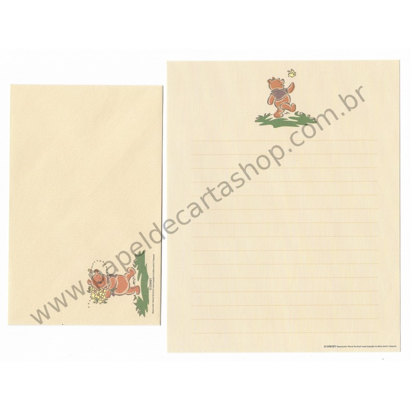Conjunto de Papel de Carta Disney Winnie The Pooh Works Kraft