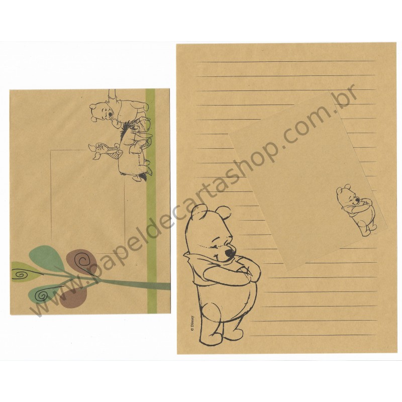 Conjunto de Papel de Carta Disney Pooh (Kraft)