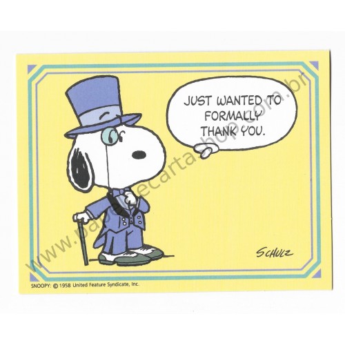 Notecard Cartão ANTIGO Importado Snoopy Thank You (CLL) - Hallmark Cards