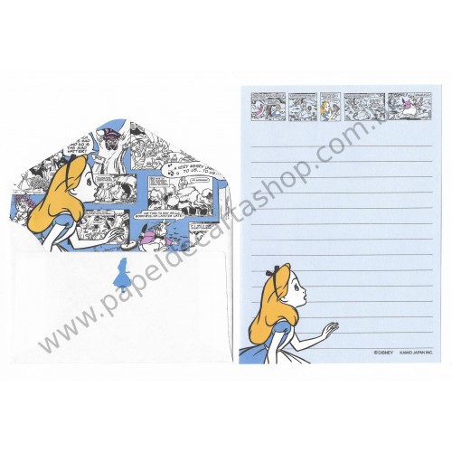 Kit 2 Conjuntos de Mini-Papéis de Carta Disney Alice 