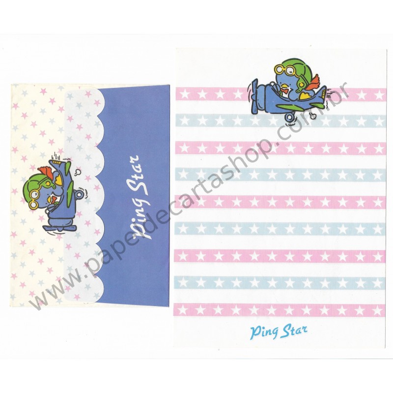 Conjunto de Papel de Carta Antigo Ping Star