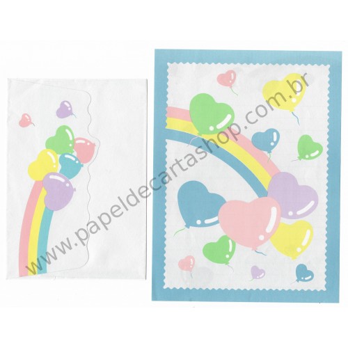 Conjunto de Papel de Carta Antigo Heart Line (AZ)