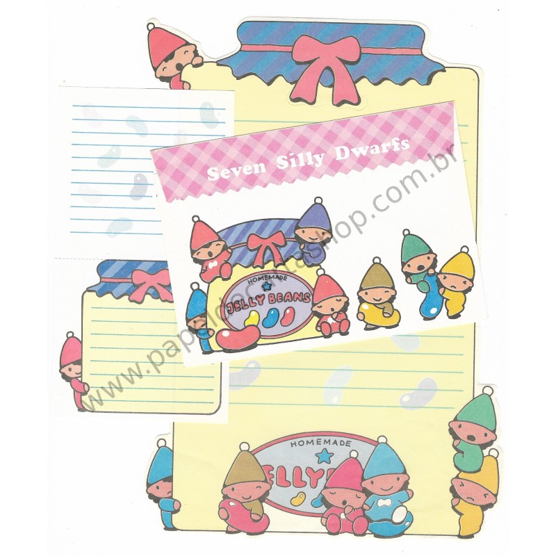 Conjunto de Papel de Carta Antigo Seven Silly Dwarfs