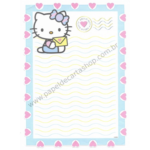 Conjunto de Papel de Carta Hello Kitty (AM/AZ) Sanrio - GRAFONS