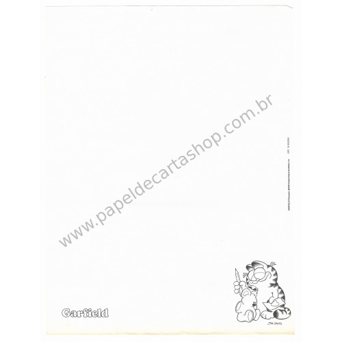 Anos 80. Conjunto de Papel de Carta Garfield N.50009-9