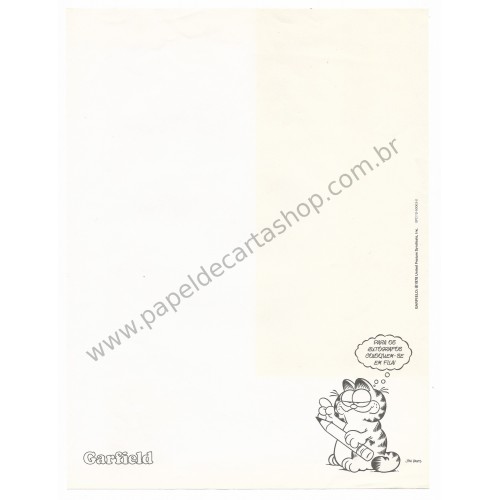 Anos 80. Conjunto de Papel de Carta Garfield N.50003-0