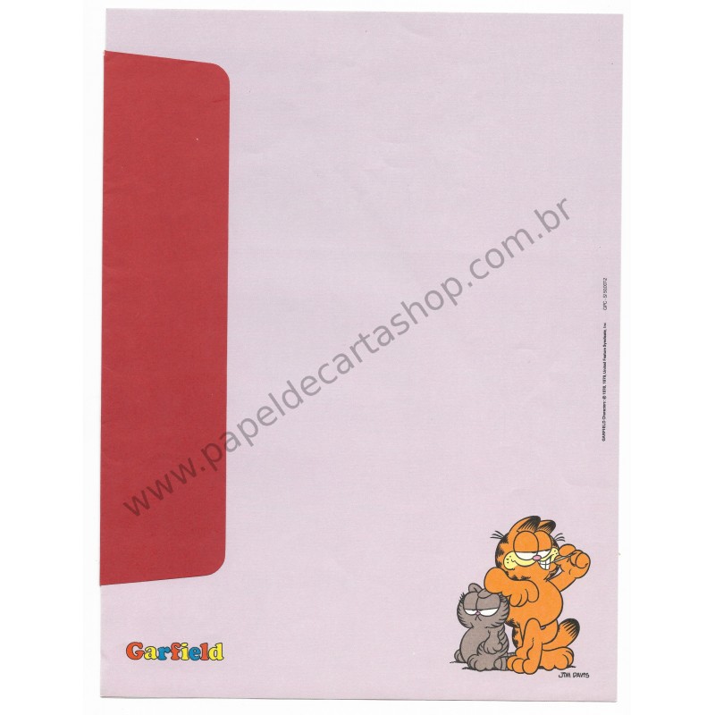 Anos 80. Conjunto de Papel de Carta Garfield N.50007-2