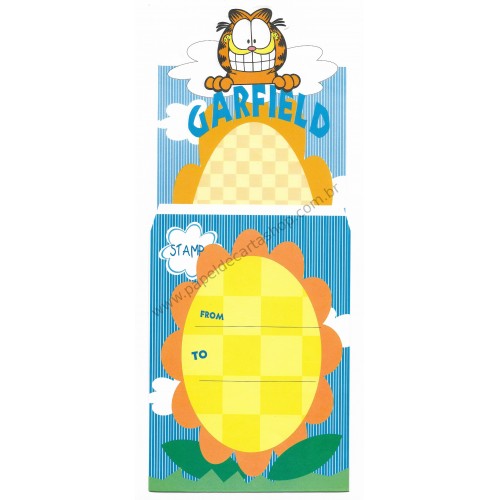 Ano 1978. Conjunto de Papel de Carta Antigo Importado Garfield Sunflower - Paws