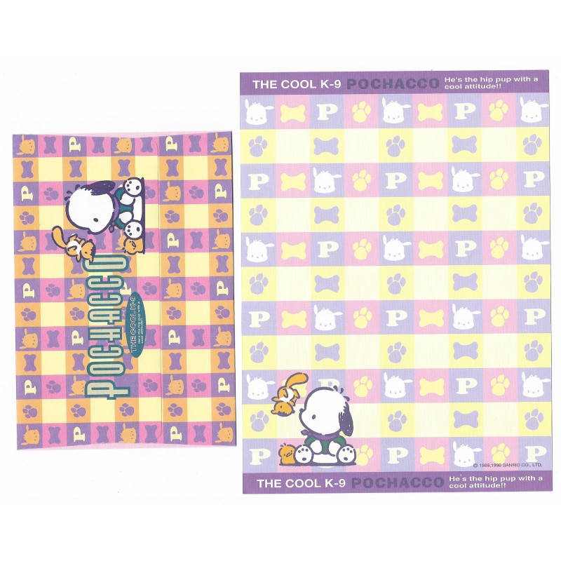 Ano 1996. Conjunto de Papel de Carta Pochacco CRS Vintage Sanrio