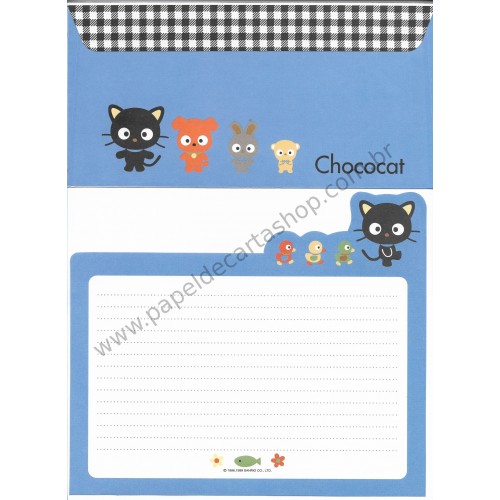 Ano 1999. Conjunto de Papel de Carta Chococat XZ Antigo (Vintage) Sanrio