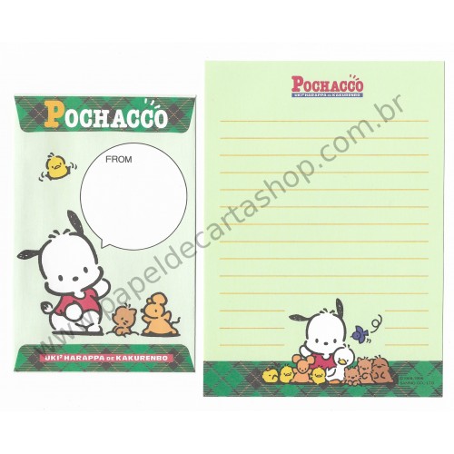 Ano 1996. Conjunto de Papel de Carta Pochacco PVD Vintage Sanrio