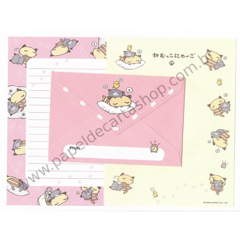 Ano 2000. Conjunto de Papel de Carta Nyago Dupla Sanrio