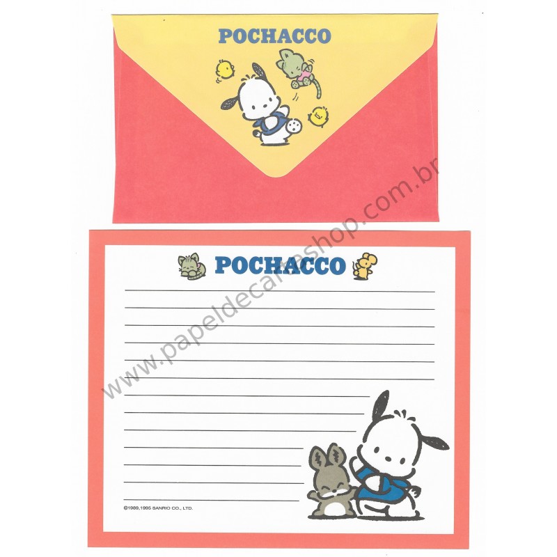 Ano 1995. Conjunto de Papel de Carta Pochacco CLA Vintage Sanrio