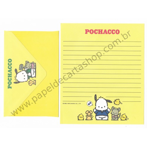 Ano 1995. Conjunto de Papel de Carta Pochacco CAM Vintage Sanrio