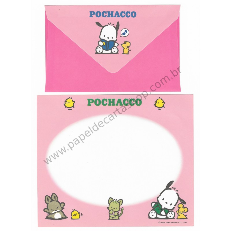 Ano 1995. Conjunto de Papel de Carta Pochacco CRS Vintage Sanrio