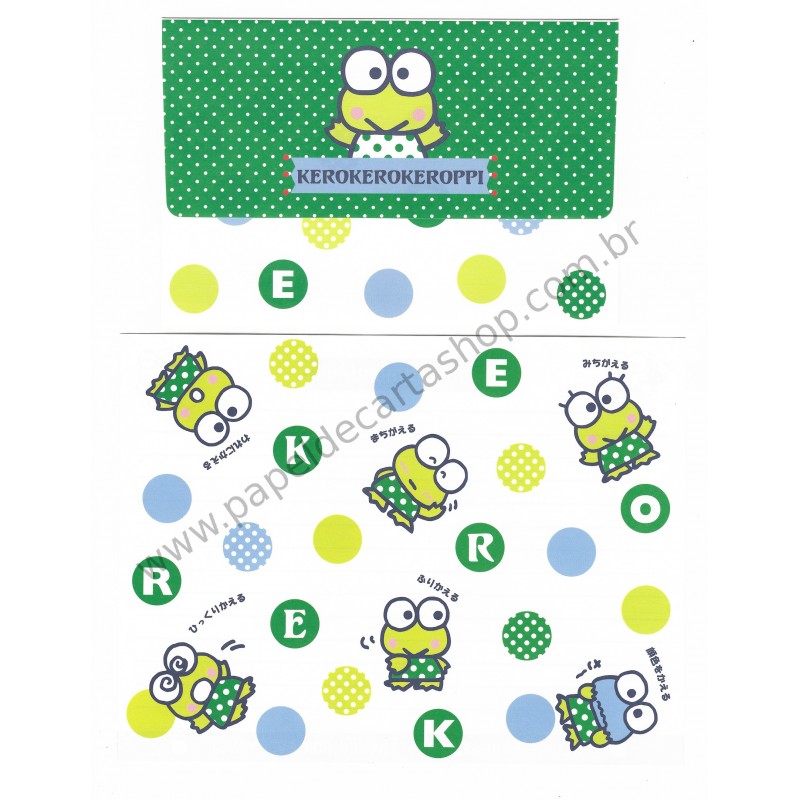 Ano 2012. Conjunto de Papel de Carta Keroppi Fun Sanrio