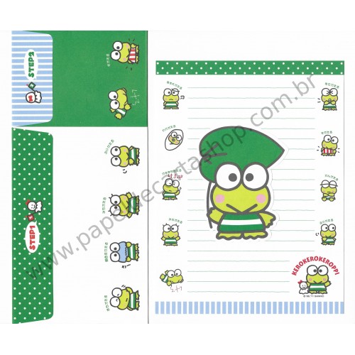 Ano 2011. Conjunto de Papel de Carta Keroppi Steps Sanrio