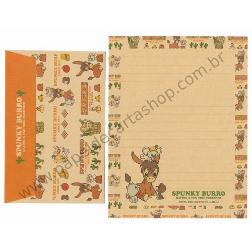 Ano 2004. Conjunto de Papel de Carta Spunky Burro CVD Sanrio