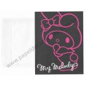 Ano 2012. Conjunto de Papel de Carta My Melody Preto Pink Sanrio