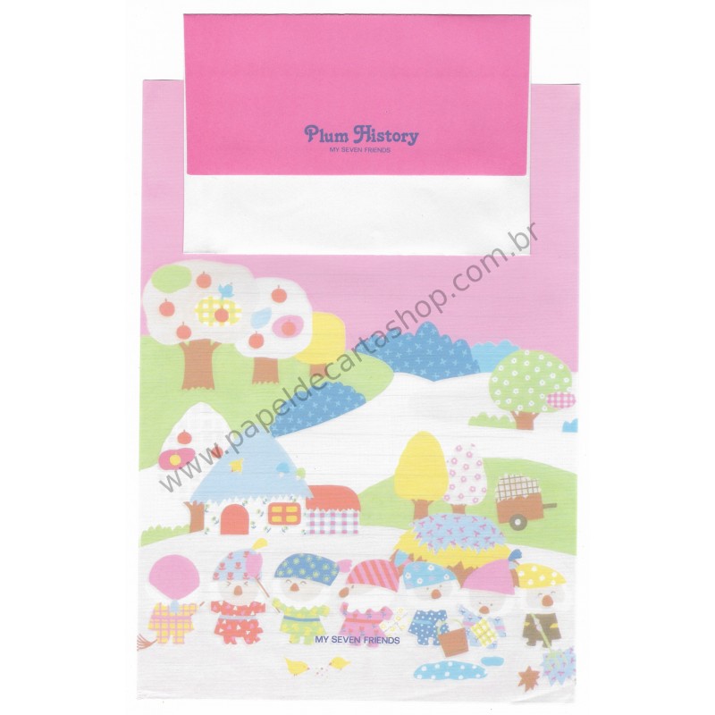 Conjunto de Papel de Carta Vintage My Seven Friends Tomboy Japan