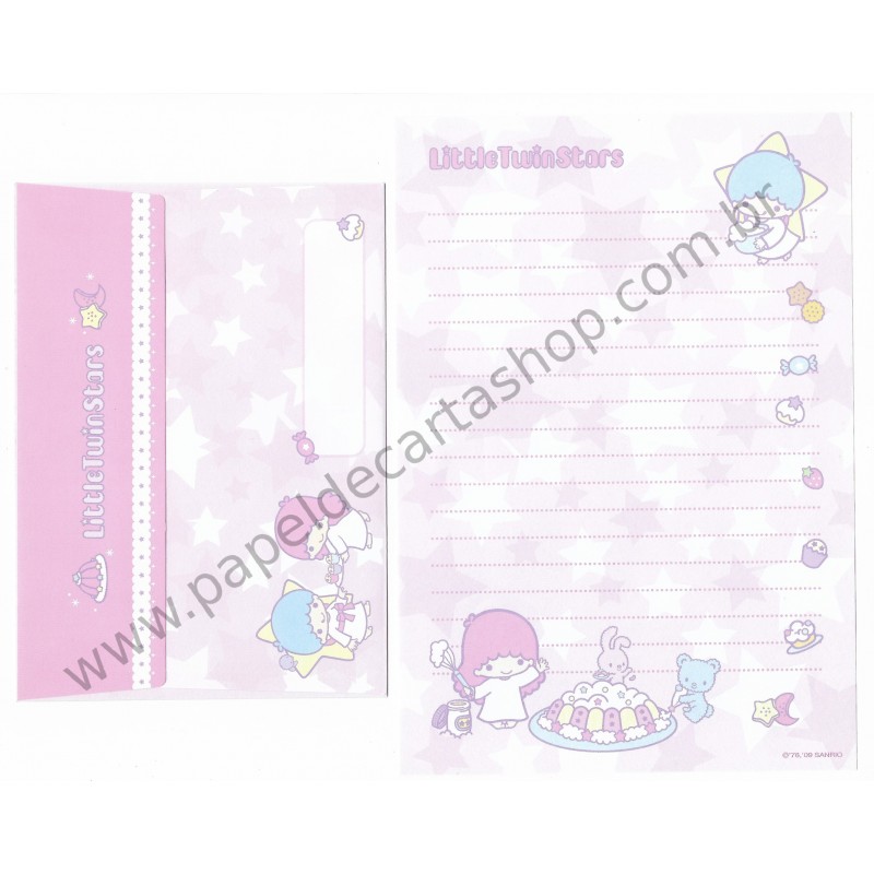 Ano 2009. Conjunto de Papel de Carta Little Twin Stars Pudim Sanrio