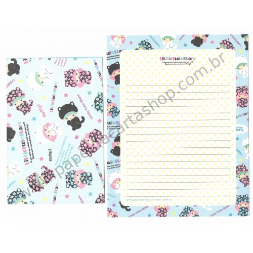 Ano 2012. Kit 4 Conjuntos de Papel de Carta Little Twin Stars Nice & Fluffy CRS Sanrio