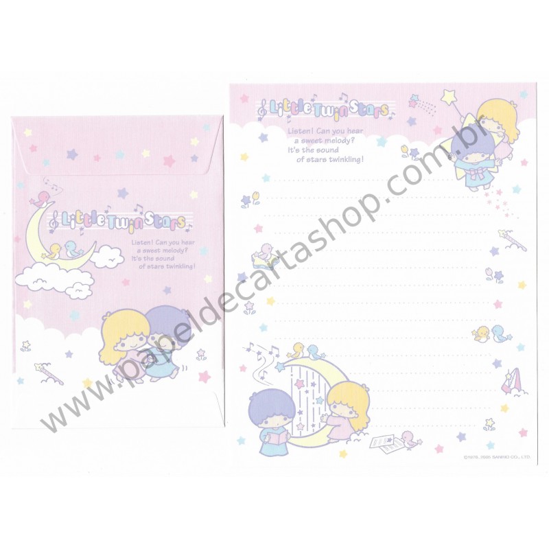 Ano 2005. Conjunto de Papel de Carta Little Twin Stars Dupla1 Sanrio