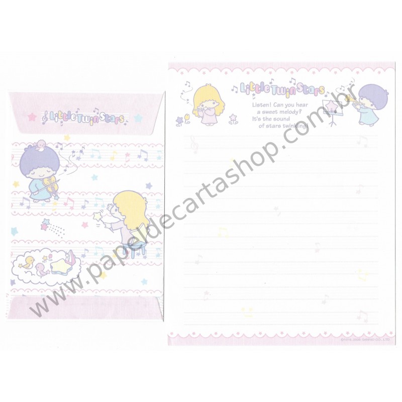 Ano 2005. Conjunto de Papel de Carta Little Twin Stars Dupla2 Sanrio