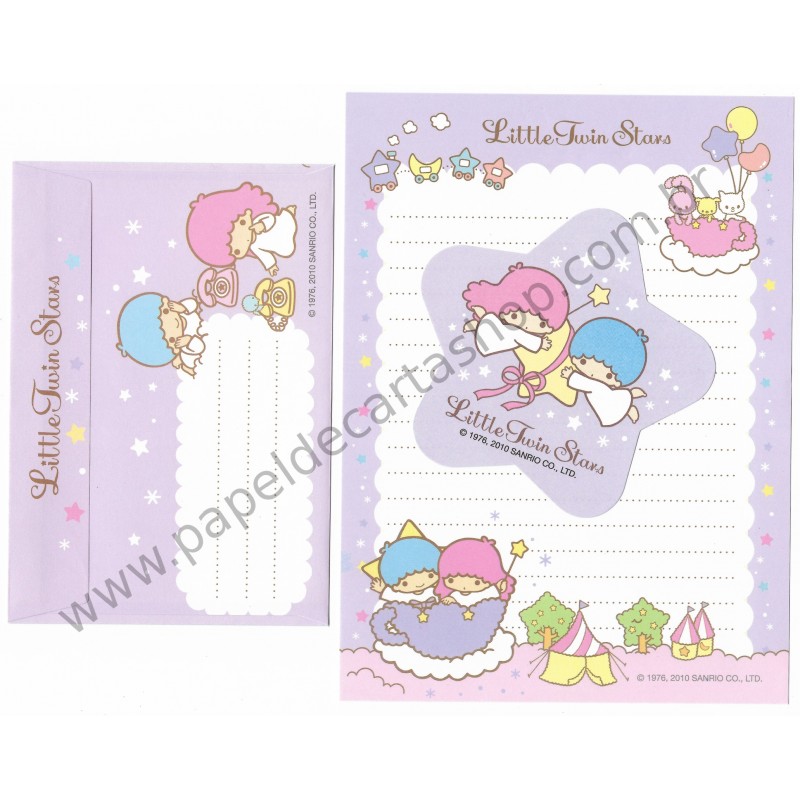 Ano 2010. Conjunto de Papel de Carta Little Twin Stars CLL Sanrio