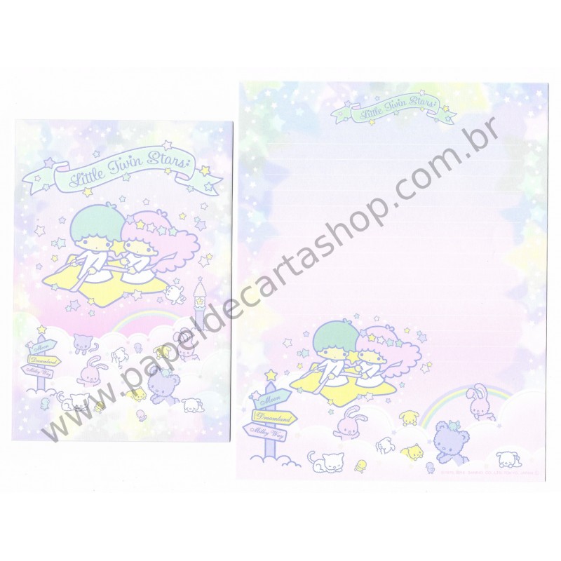 Ano 2015. Kit 4 Conjuntos de Papel de Carta Little Twin Stars LLRS Sanrio