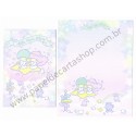 Ano 2015. Kit 4 Conjuntos de Papel de Carta Little Twin Stars Lilac Sanrio