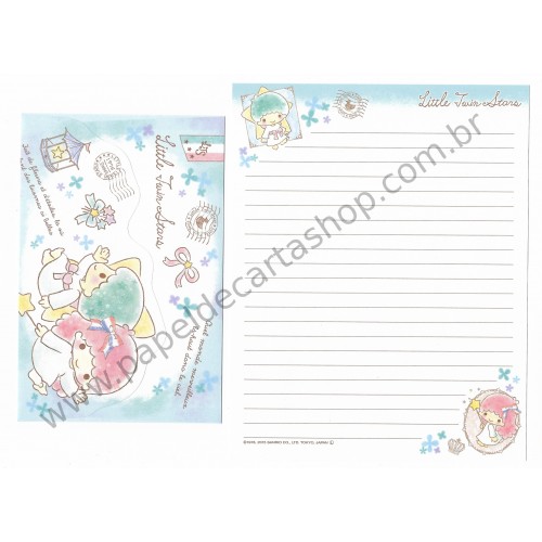 Ano 2015. Kit 4 Conjuntos de Papel de Carta Little Twin Stars France Sanrio