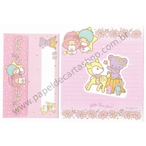 Ano 2011. Conjunto de Papel de Carta Little Twin Stars CRS Sanrio