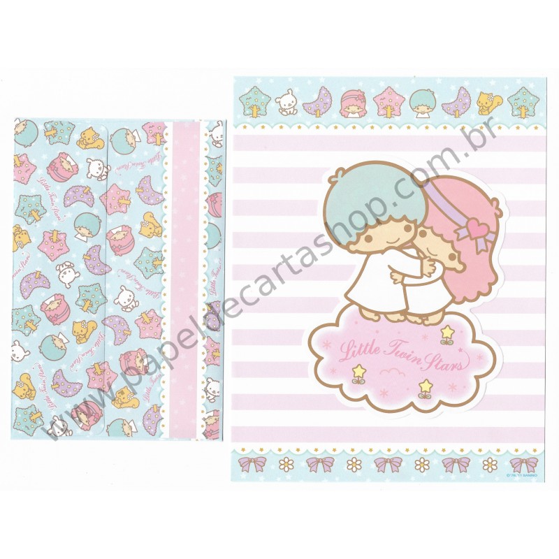 Ano 2011. Conjunto de Papel de Carta Little Twin Stars CVDA Sanrio