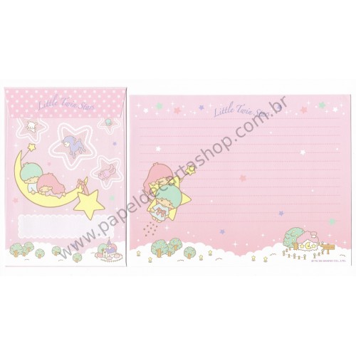 Ano 2009. Conjunto de Papel de Carta Little Twin Stars Kiki&Lala Sanrio