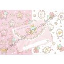 Ano 2010. Conjunto de Papel de Carta Little Twin Stars Twinklestar Wood Sanrio