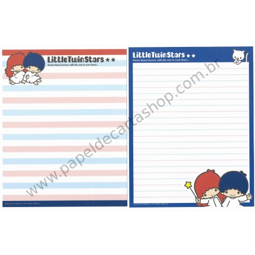 Ano 2014. Kit 2 Conjuntos de Papel de Carta Little Twin Stars VMAZ Sanrio