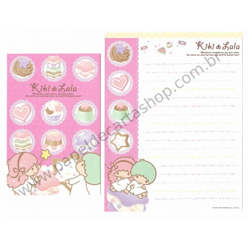 Ano 2010. Kit 2 Conjuntos de Papel de Carta Little Twin Stars Kiki&Lala Sweet Dreams Sanrio