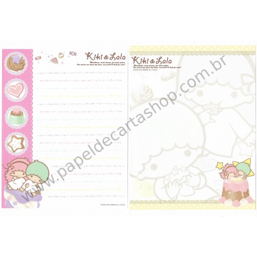 Ano 2010. Kit 2 Conjuntos de Papel de Carta Little Twin Stars Kiki&Lala Sweet Dreams Sanrio