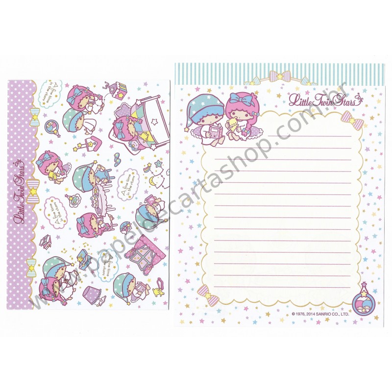 Ano 2014. Conjunto de Papel de Carta Little Twin Stars TTS2 Sanrio