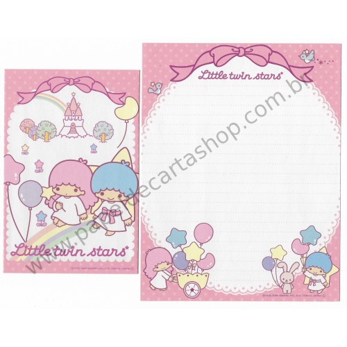 Ano 2009. Conjunto de Papel de Carta Little Twin Stars K7 Sanrio