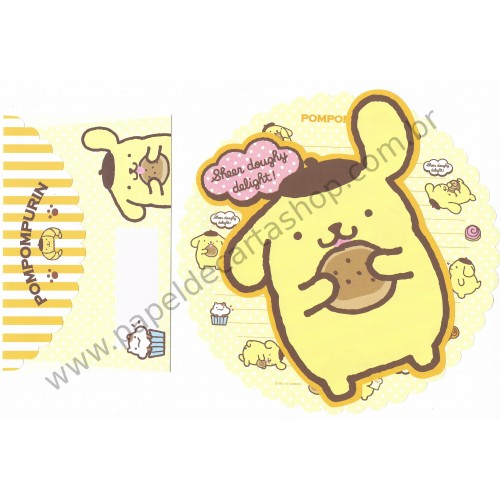 Ano 2014. Kit 2 Conjuntos de Papel de Carta Pompompurin Sanrio