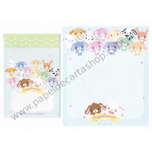 Ano 2010. Kit 3 Conjuntos de Papel de Carta Sugarbunnies Sanrio