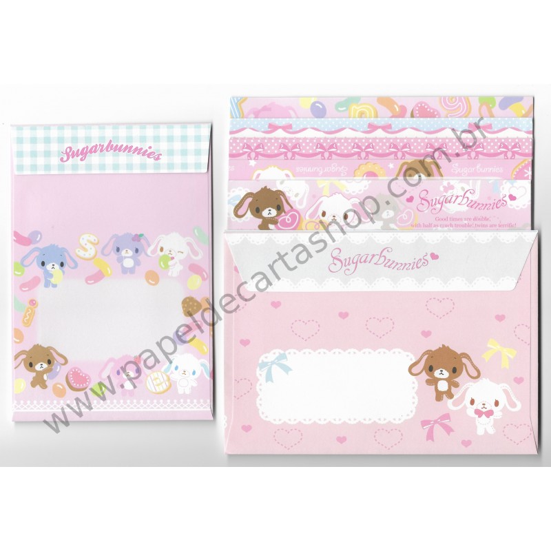 Ano 2011. Kit 3 Conjuntos de Papel de Carta Sugarbunnies Sanrio