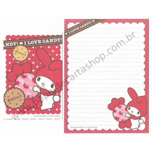 Ano 2010. Conjunto de Papel de Carta My Melody Strawberry Sanrio