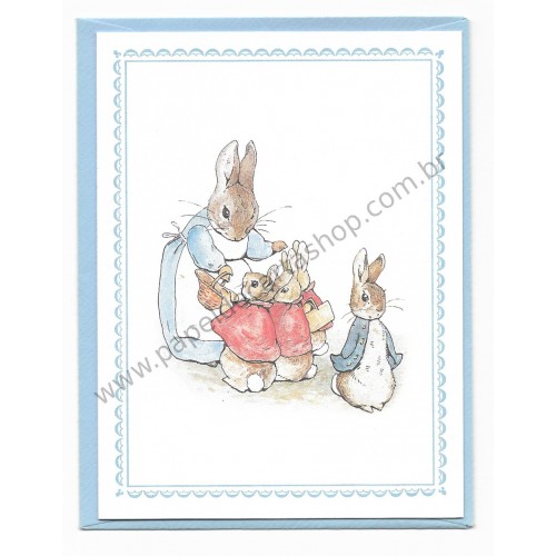 Cartão ANTIGO COM ENVELOPE Peter Rabbit