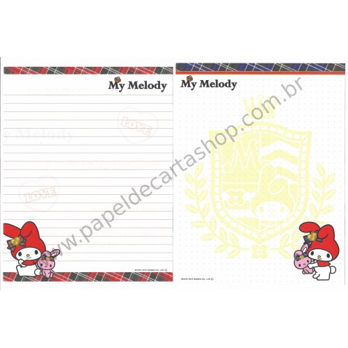 Ano 2012. Conjunto de Papel de Carta My Melody Love Sanrio