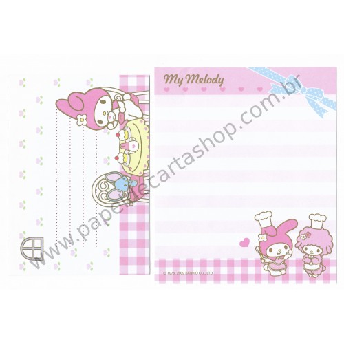 Ano 2009. Kit 4 Conjuntos de Papel de Carta My Melody Cupcakes Sanrio